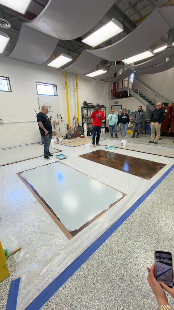 Resinous flooring applied over prepared concrete in a South Florida